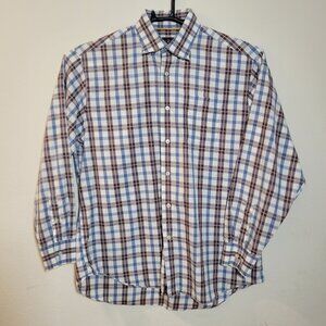 Robert Talbott Classic Men's Large Button Down Plaid Shirt Long Sleeve Cotton